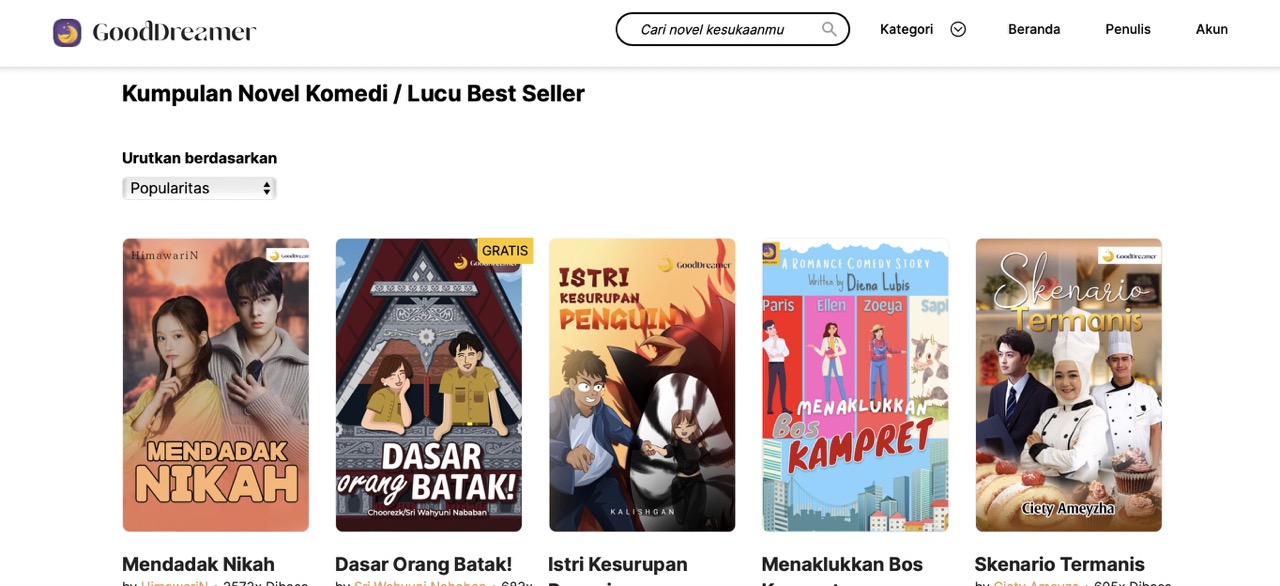 membaca novel komedi